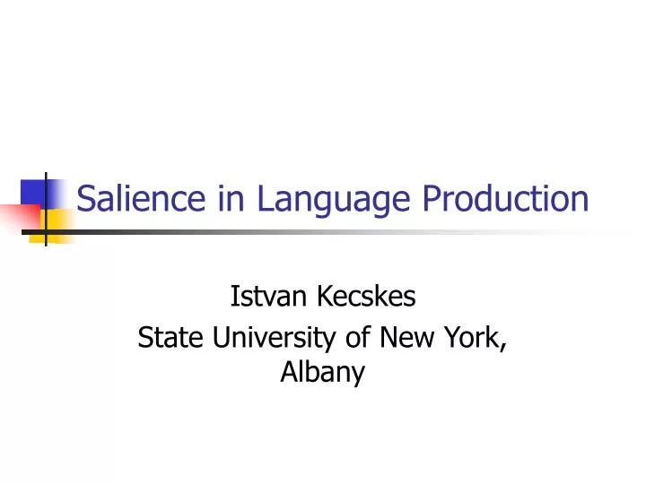 salience in language production