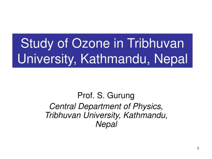 study of ozone in tribhuvan university kathmandu nepal
