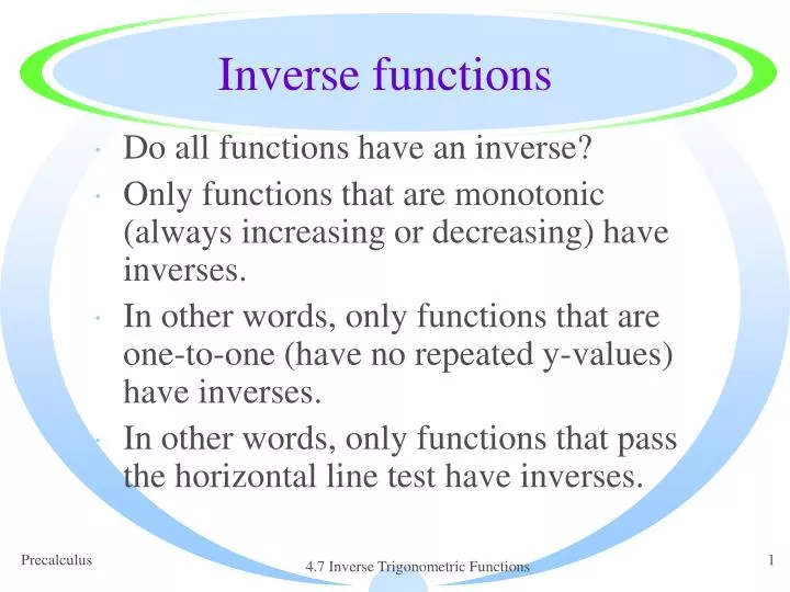 inverse functions