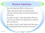PPT - Inverse Relations and Functions PowerPoint Presentation, free ...