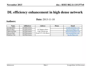 DL efficiency enhancement in high dense network