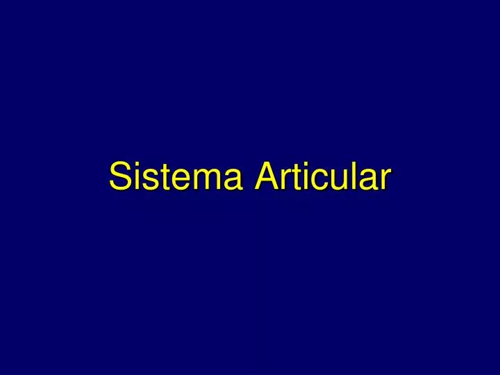 sistema articular