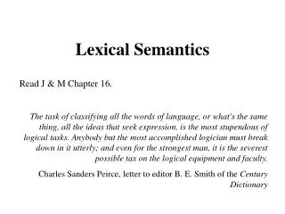 Lexical Semantics