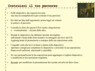 costruisci il tuo percorso