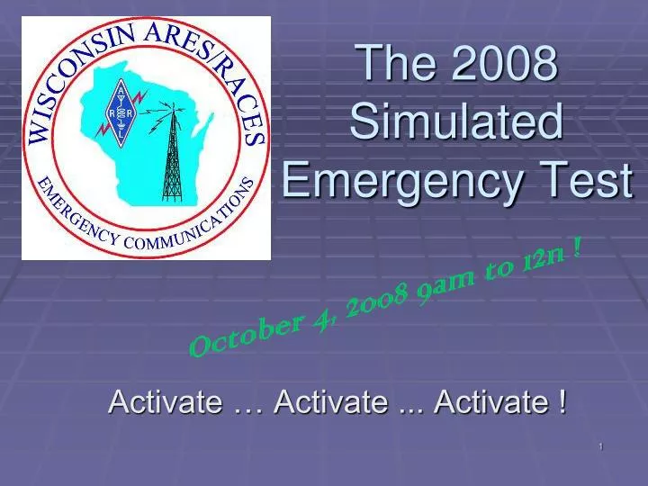 the 2008 simulated emergency test