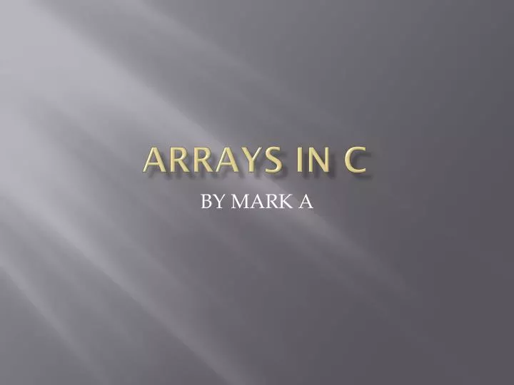 arrays in c