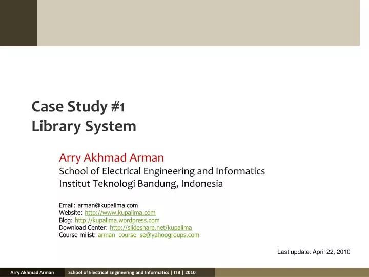 case study 1 library system