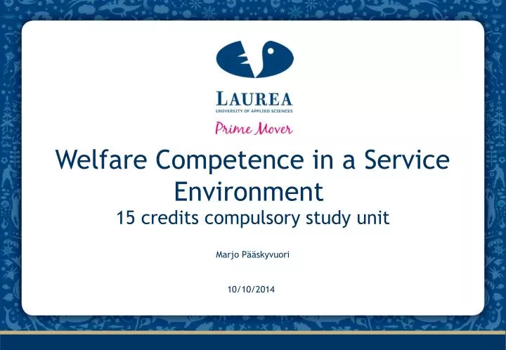 welfare competence in a service environment