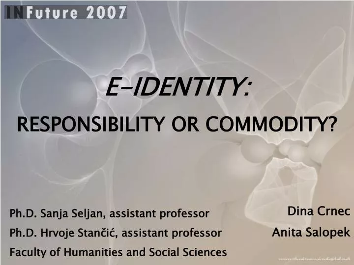 e identity responsibility or commodity