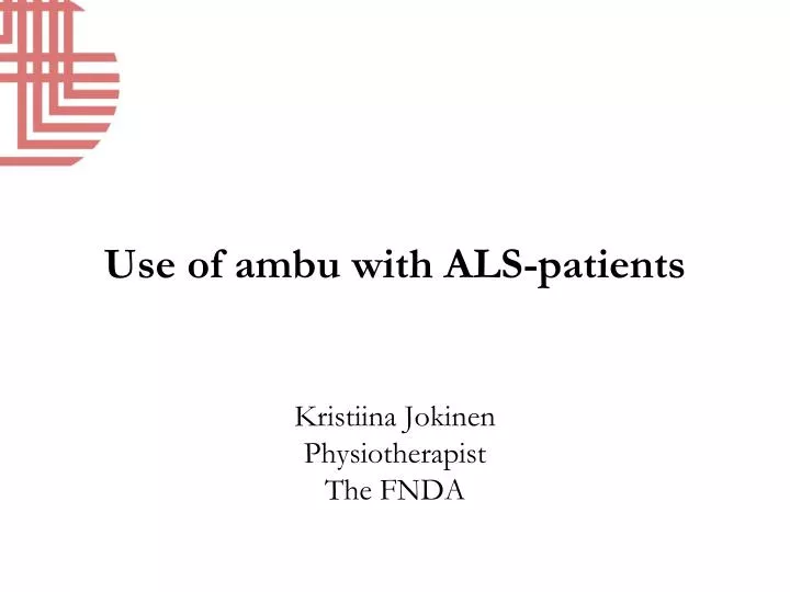 use of ambu with als patients