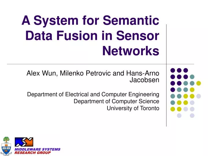 a system for semantic data fusion in sensor networks
