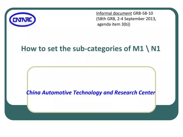 how to set the sub categories of m1 n1