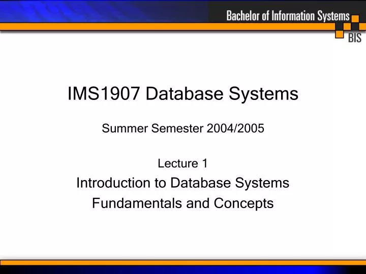 ims1907 database systems