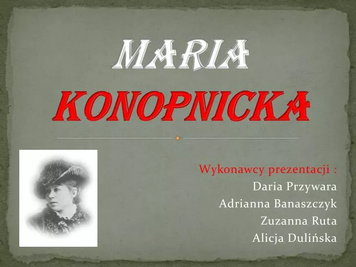 maria konopnicka