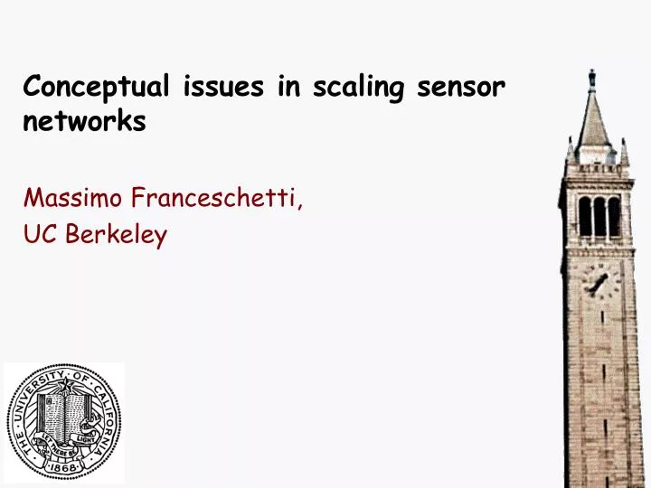 conceptual issues in scaling sensor networks
