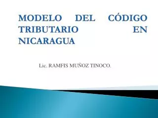 modelo del c digo tributario en nicaragua