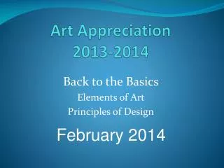 Art Appreciation 2013-2014