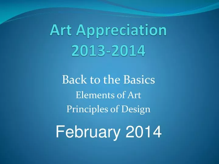 art appreciation 2013 2014