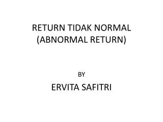 return tidak normal abnormal return