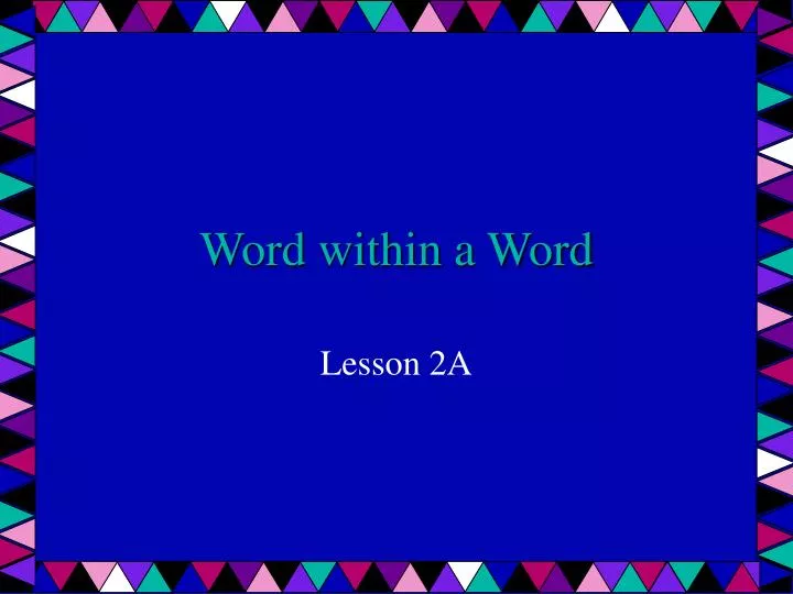 word within a word