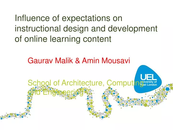influence of expectations on instructional design and development of online learning content