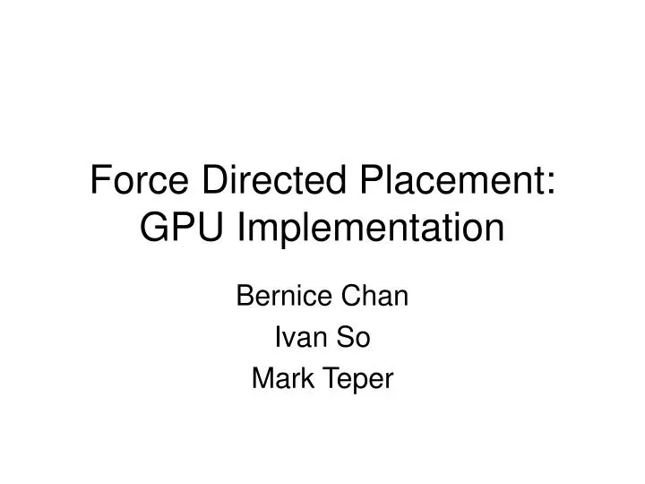 force directed placement gpu implementation